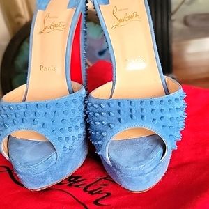 Christian Louboutin - Fifty Spikes 150 Veau Velours with dust bags per shoe